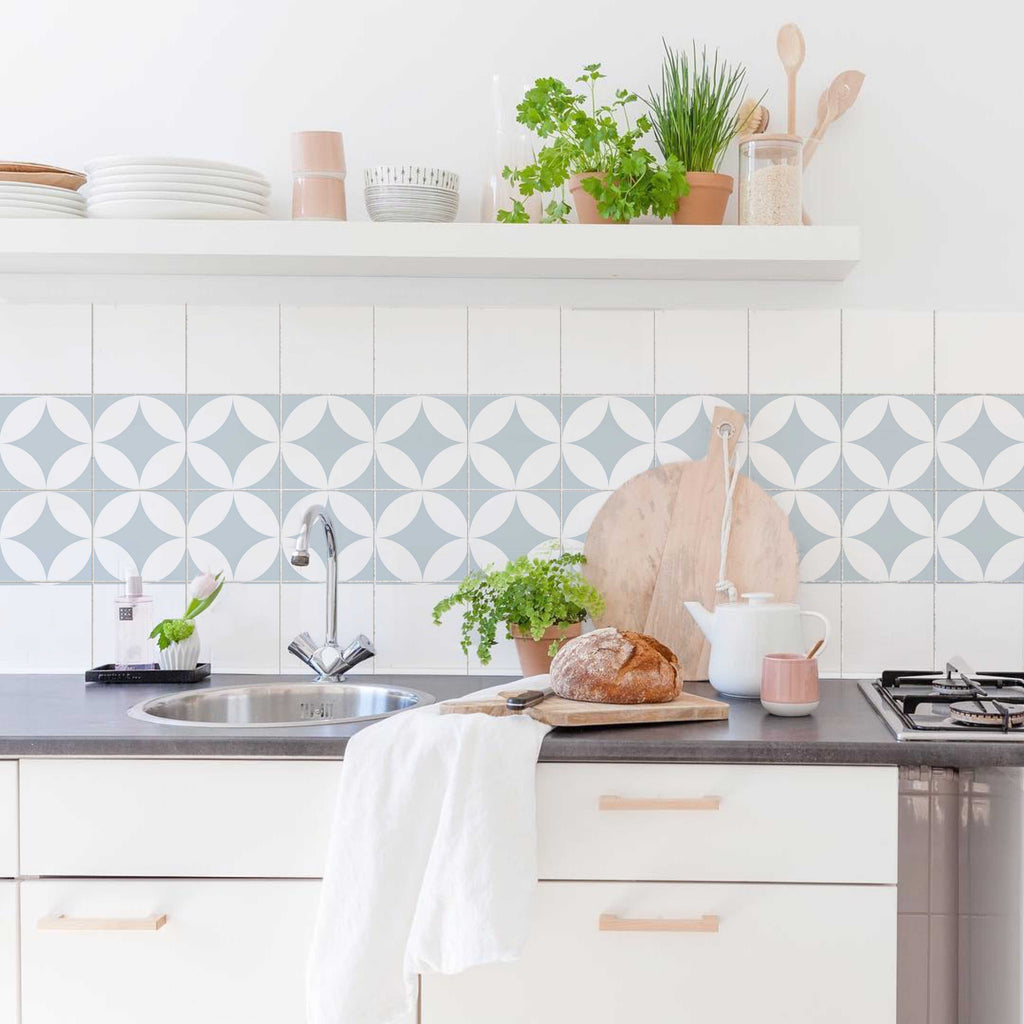 Pannello paraschizzi cucina adesivo da parete Azulejos grigio
