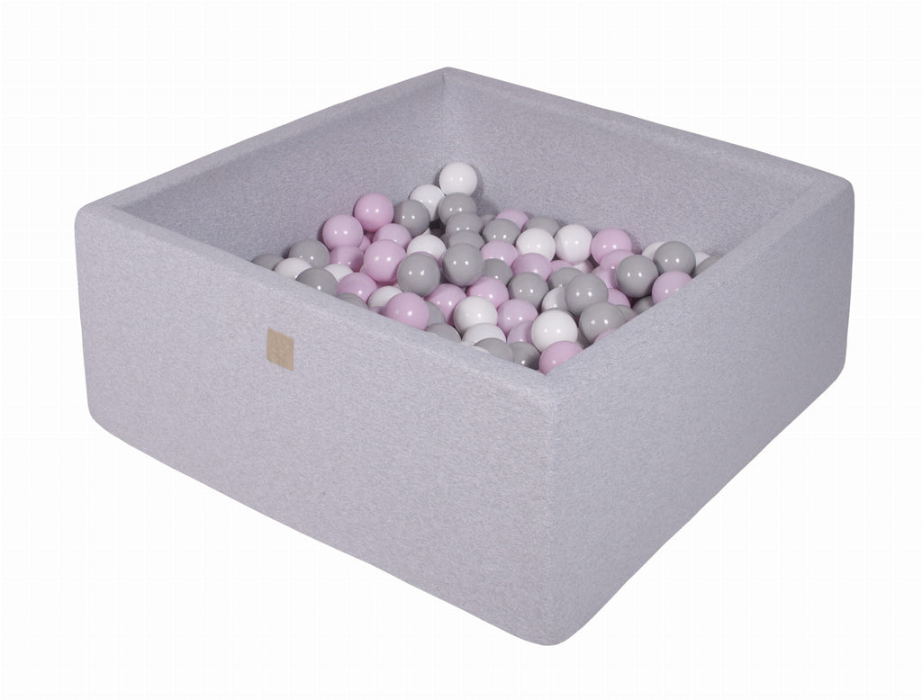 Piscina Quadrata con Palline rosa, grigio e bianco MeowBaby - Decochic