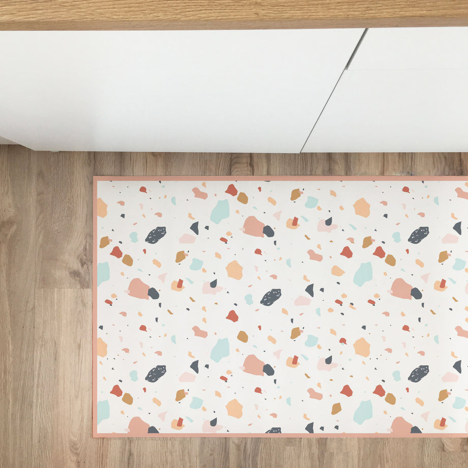 Tappeto in Vinile Terrazzo Rosa – Decochic