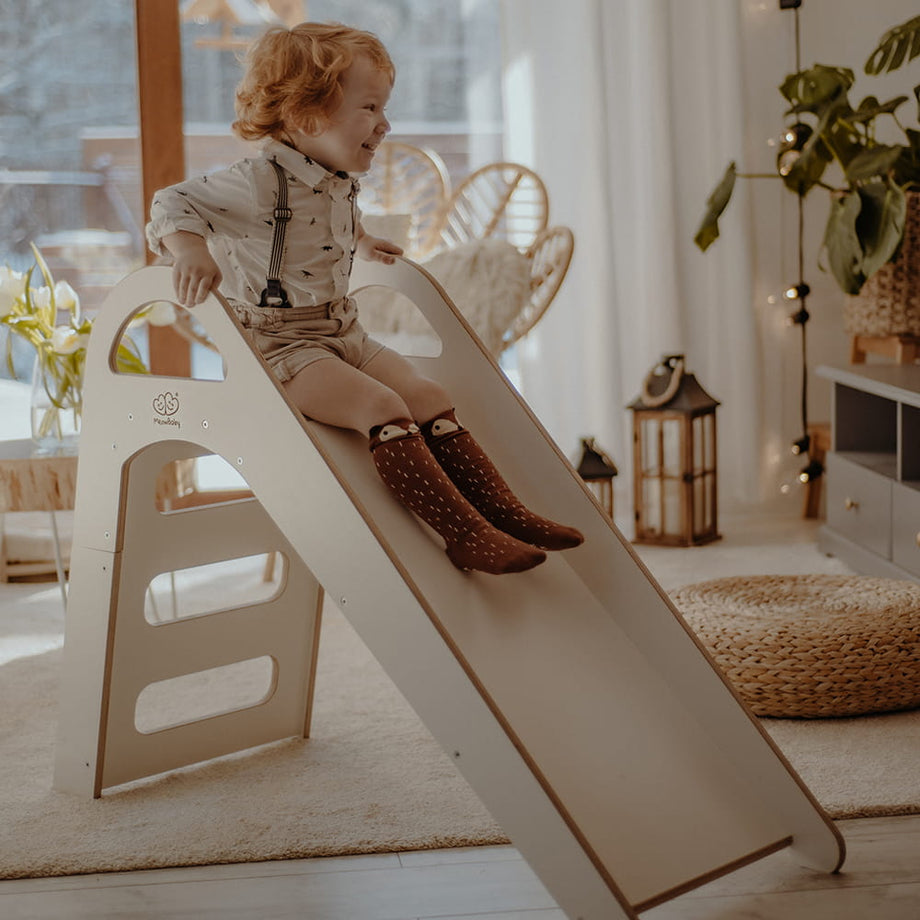 Scivolo Montessori in Legno Scandi Bianco MeowBaby – Decochic