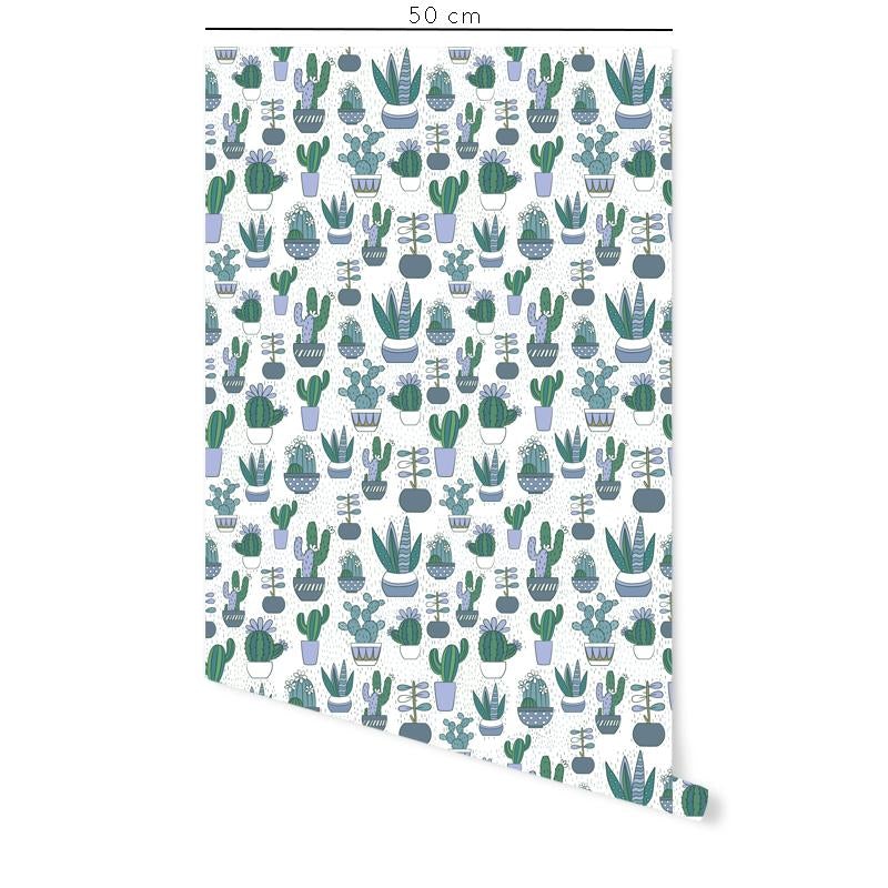 Carta Adesiva Cactus Azzurri - Decochic