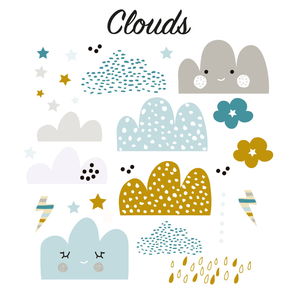 Sticker Adesivi Clouds - Più Varianti di Colore Disponibili - Decochic