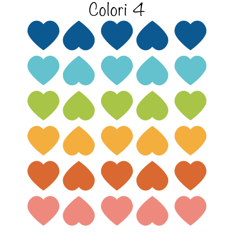 Adesivi Cuori Colorati-Più Varianti di Colore Disponibili - Decochic