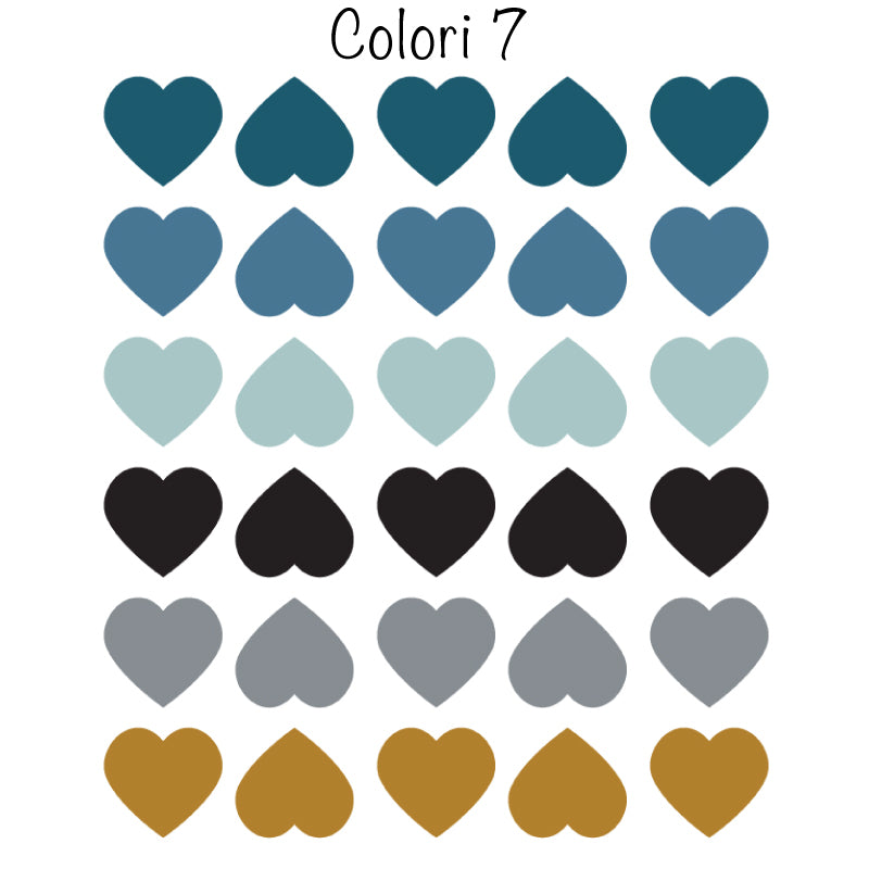 Adesivi Cuori Colorati-Più Varianti di Colore Disponibili - Decochic