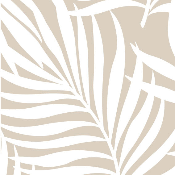 50x300 cm Tessuto Adesivo Foglie Tropicali Ecru - Decochic