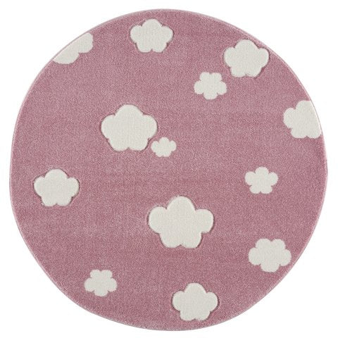 Alfombra redonda Infantil (100 cm) Etoiline Rosa - Textiles para niños -  Eminza