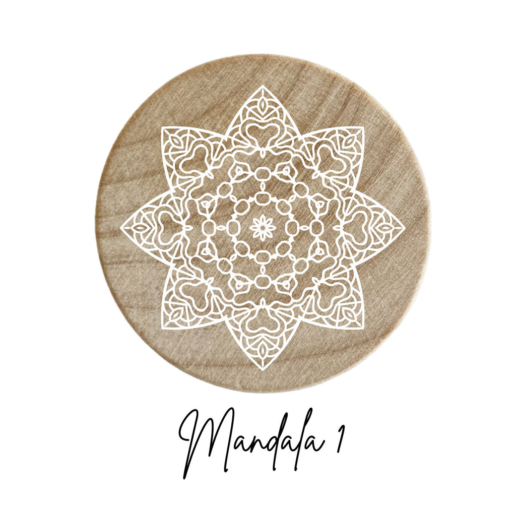 Pomello in Legno con Disegno Mandala in Rilievo - Più Disegni Disponibili - Decochic