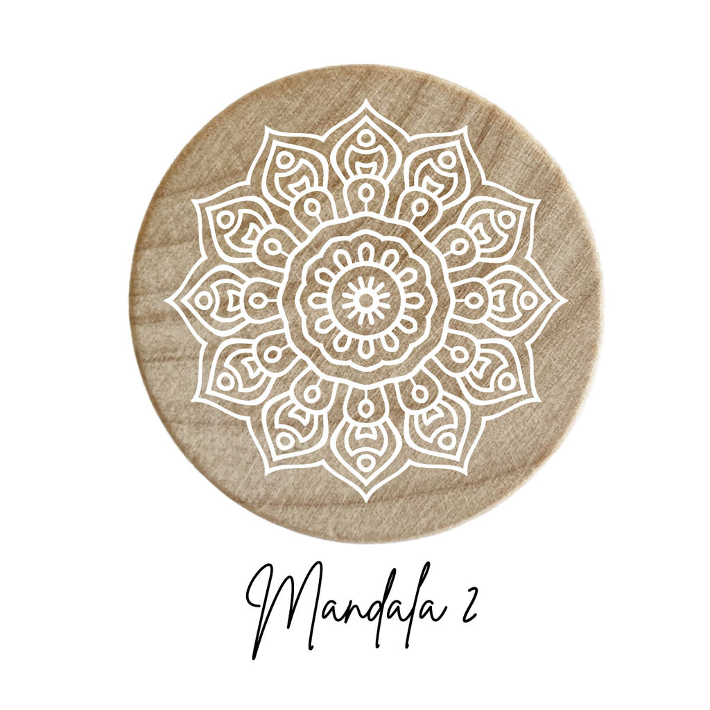 Pomello in Legno con Disegno Mandala in Rilievo - Più Disegni Disponibili - Decochic