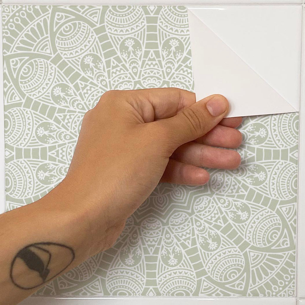Adesivi per Piastrelle Mandala-Confezione 10 Adesivi-Più Colori e Misure Disponibili - Decochic