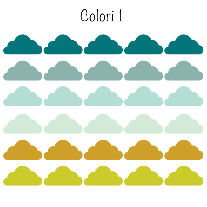 Adesivi Nuvole Colorate-Più Varianti di Colore Disponibili - Decochic