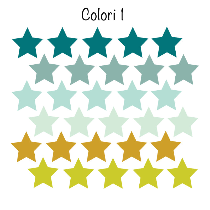 Adesivi Stelle Colorate-Più Varianti di Colore Disponibili - Decochic