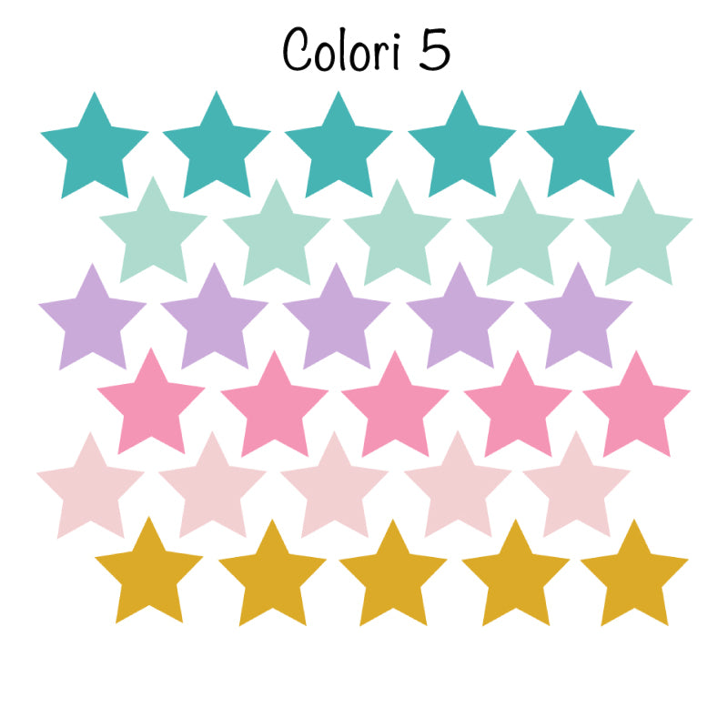 Adesivi Stelle Colorate-Più Varianti di Colore Disponibili - Decochic