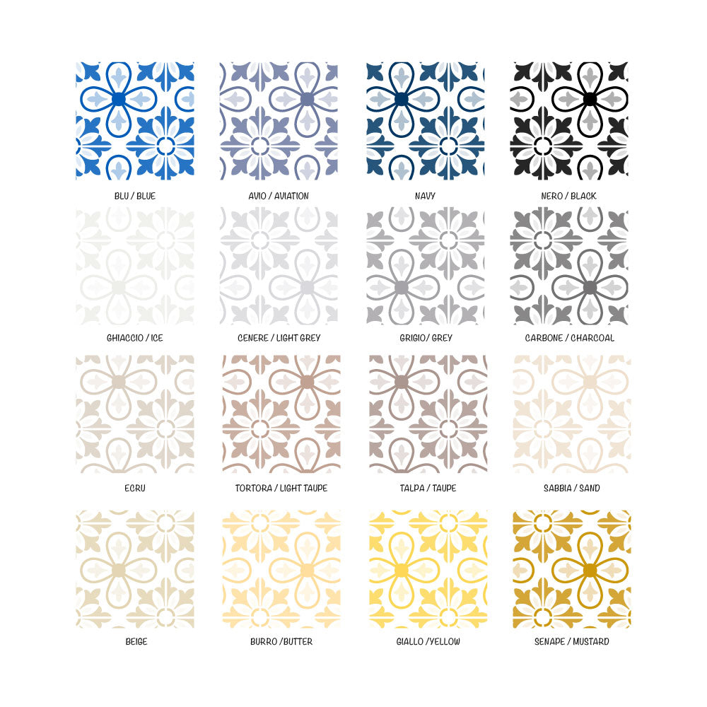 Adesivi per Piastrelle Malaga-Confezione 10 Adesivi-Più Colori e Misure Disponibili - Decochic