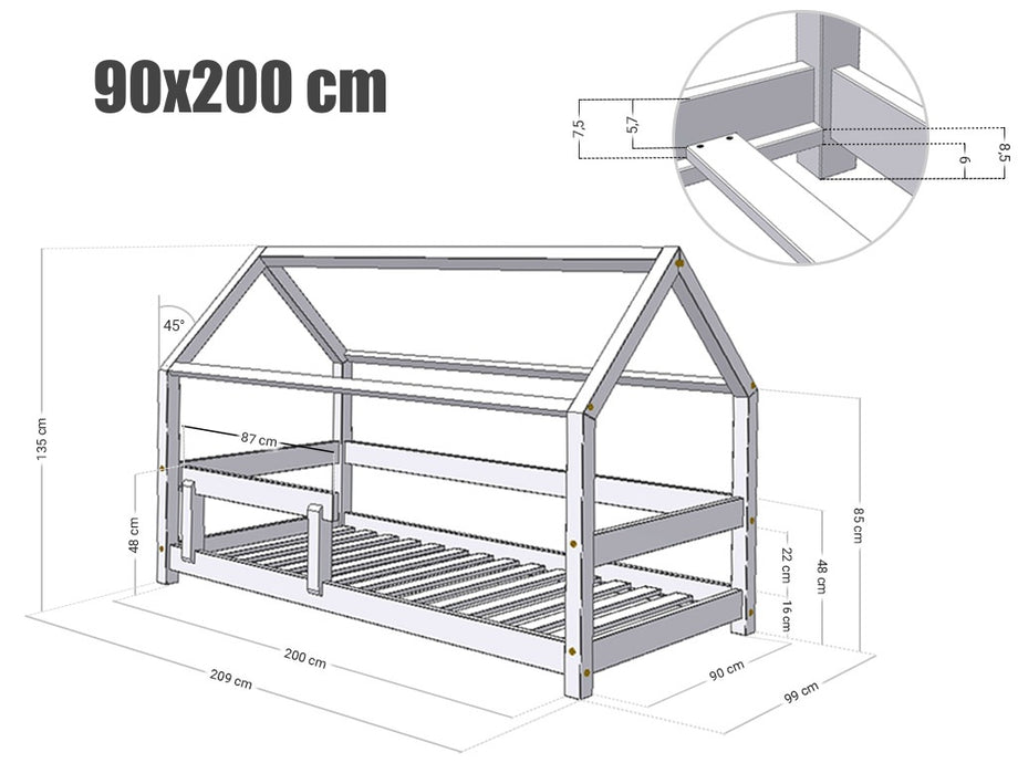 BENLEMI LETTINO MONTESSORI TERY 90x200