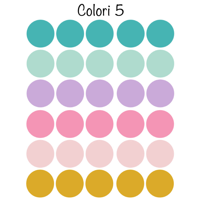Adesivi Tondi Colorati-Più Varianti di Colore Disponibili - Decochic