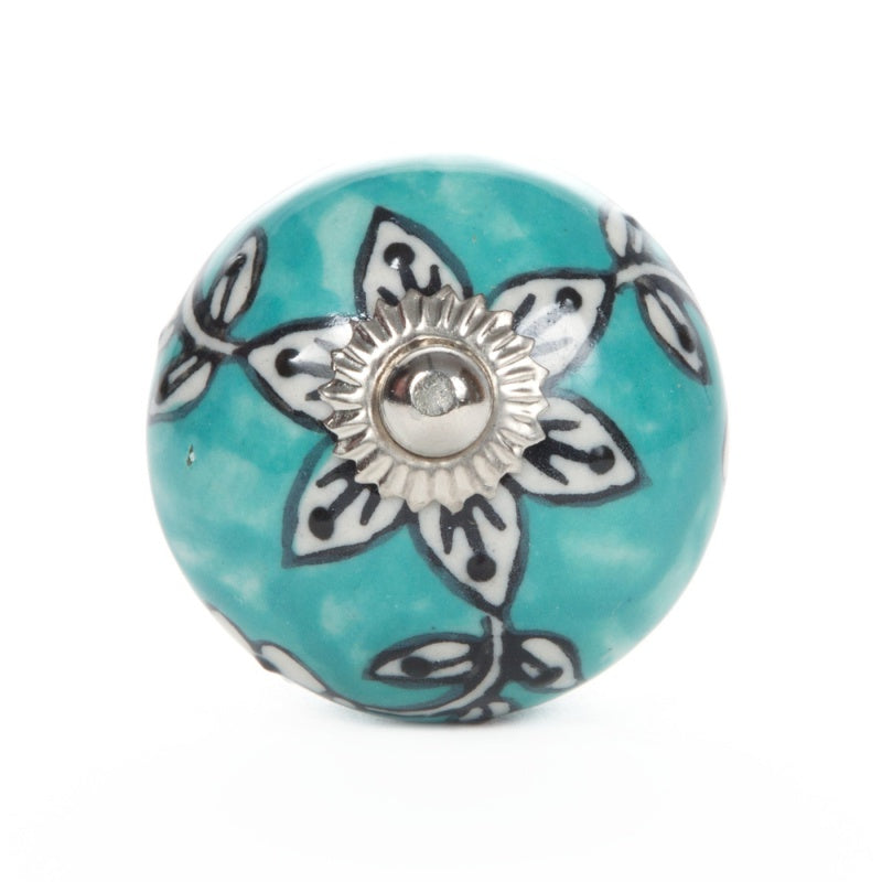 Pomello in Ceramica Tiffany a Motivo Floreale - Decochic