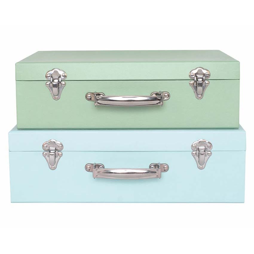 Set Di 3 Valigie Retro Vintage Con Stampa Rosa Floreale - Perfette Per Conservare Ricordi E Regali - Foto 6